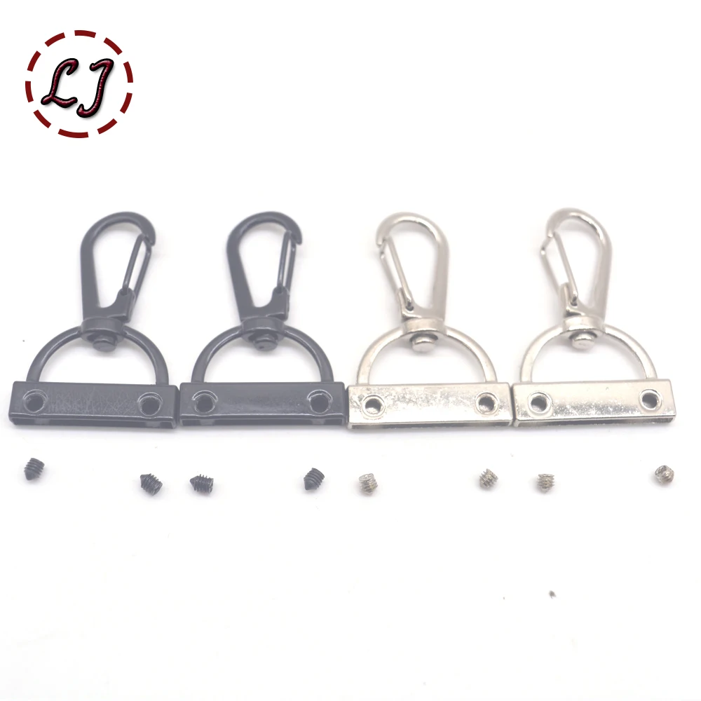 10pcs silver black Metal Luggage bag Dog buckle Snap hook Bag hanger Lobster Screw Clasp DIY Sewing handmade Key chain button