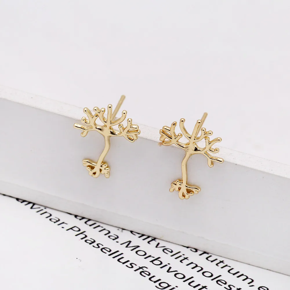 Oly2u Fashion Neuron Earrings for Women Anatomy Neuron Stud Earrings Life Tree Biology gift for men girl