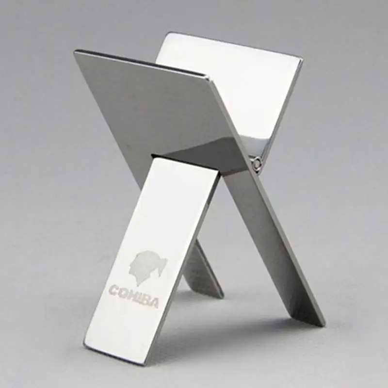 Cohiba  Stainless steel Cigar Ashtray Holder  High Quality  rack Practical Gadgets Silver Foldable Cigar stand tray