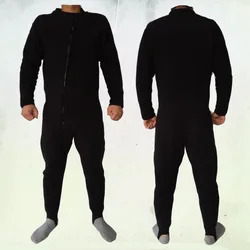 LIGHTWEIGHT THERMAL UNDERSUIT FLEECE DRYSUIT Full body WARM Fleece, front zip.BLACK