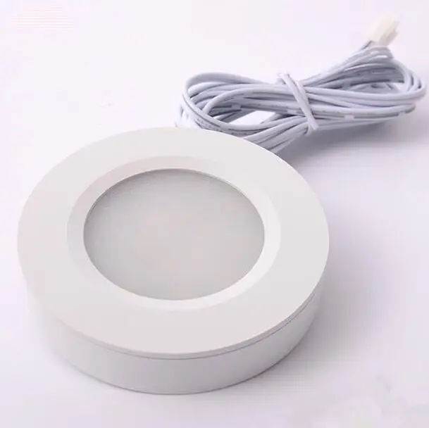 LED cabinet light 3W 12VDC LED puck light white shell silver shell round LED LED Home Kitchen light
