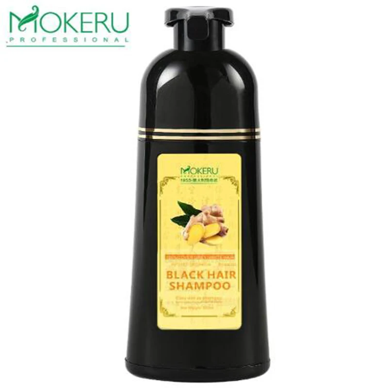 1 piece Mokeru natural ginger king hair dye shampoo easy to use harmless long lasting black hair herb anti-white hair