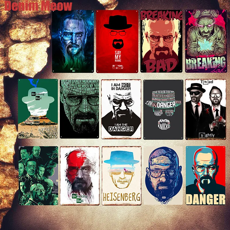 Breaking Bad Retro Metal Tin Sign Casino Pub Club Decorative Plate Movie Plaque Wall Art Sticker I Am The Danger Poster MN110