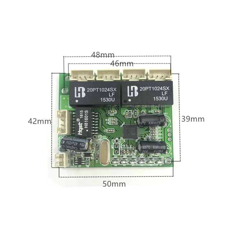 Mini extra small 3/4/5 port 10/100Mbps engineering switch module network access control camera exquisite compact PCBA board OEM