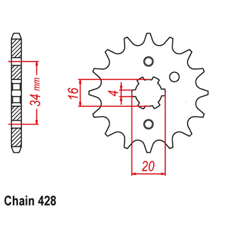 428 Chain Motorcycle Front & Rear Sprocket Geartransmission 45 and 15 Teeth For Yamaha XT225 XT 225 Serow Drum Brake Model 92-07