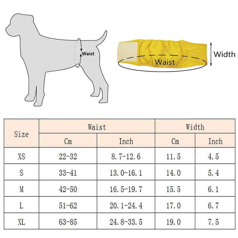 Washable Pet Dog Diapers Males Absorbent Adjustable Puppy Big dog Physiological Pants for Dogs Reusable Pets Dogs Panties Shorts