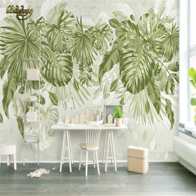 beibehang Green leafy plants Custom Mural Wallpaper Landscape Photo Wall paper Murals Living Room Bedroom wall papers home decor