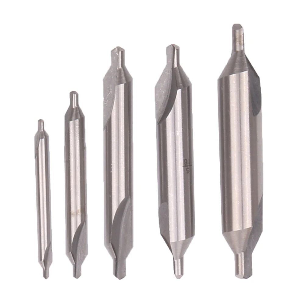 5 pezzi A-Type Double Ended HSS Center Drill Set combinato Spotting Countersink Bit Mill tornio