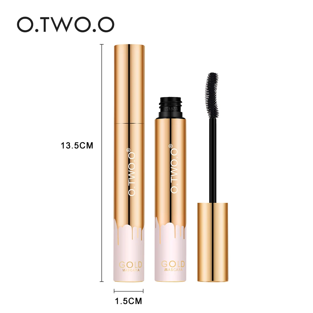 O.TWO.O 3D Mascara Lengthening Black Lash Eyelash Extension Eye Lashes Brush Beauty Makeup Long-wearing Gold Color Mascara