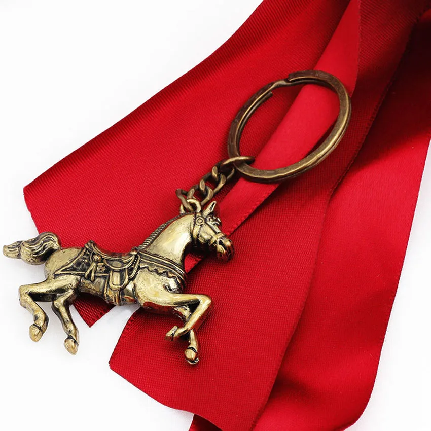 QianBei Hot Sale Horse Animal Pet Keychain Keyring Classic Pendant Key Bag Chain Creative Gift Jewelry Women Men Free Bulk