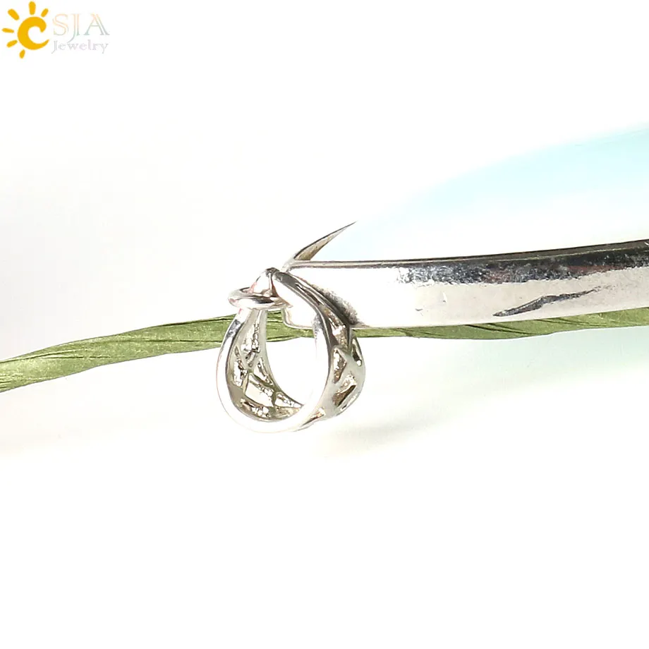 CSJA-colgante de gota de agua de piedra Natural para mujer, colgante de curación de cristal transparente blanco, joyería elegante para amante,