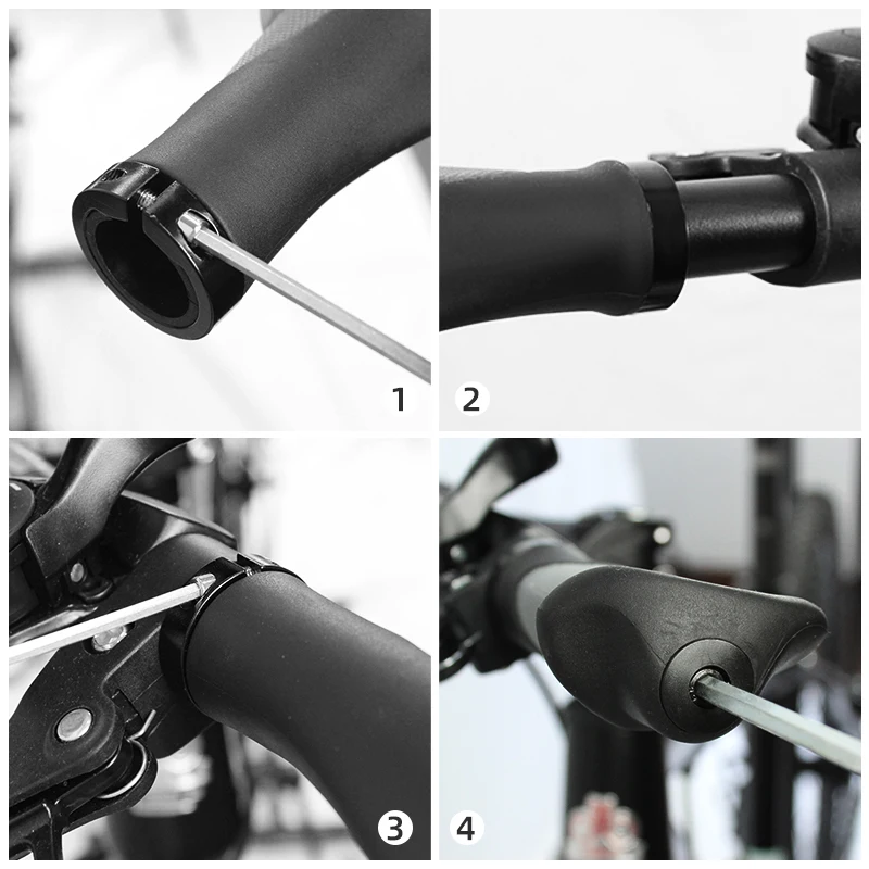 PCycling Ergonomic Bicycle Grips Handlebar TPR Rubber Casing Sheath Tone Non-Slip MTB Cycling Hand Rest Shock Absorption Bar End