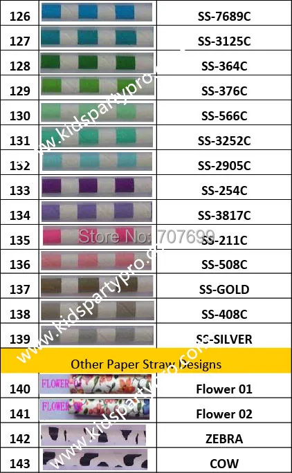 DHL Shipping 3000pcs Free shipping Paper Straws, Striped Paper Straws, Drinking Paper Straws 304 colors mix  25pcs Packing