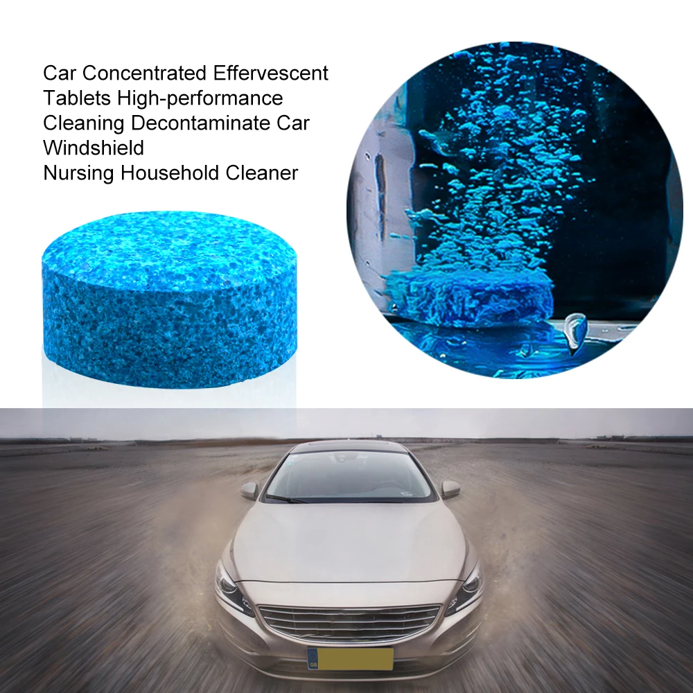 10 pcs Car Windshield Cleaner Wiper Washer 40L Glass Screen Detergent Fluid Solid Concentrated Effervescent Tablets Window clean