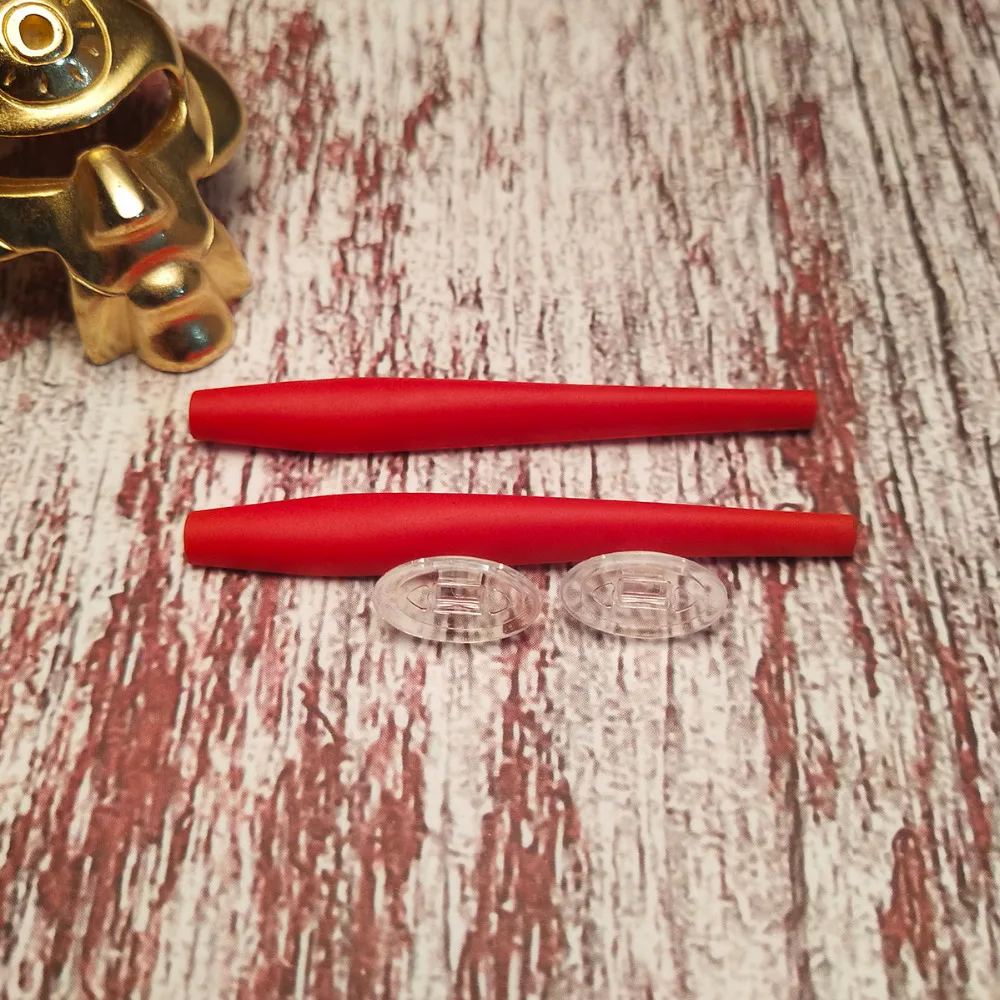 

Glintbay 100% Precise-Fit Rubber Replacement Red Earsocks & Clear Nosepads for-Oakley Crosshair 2.0