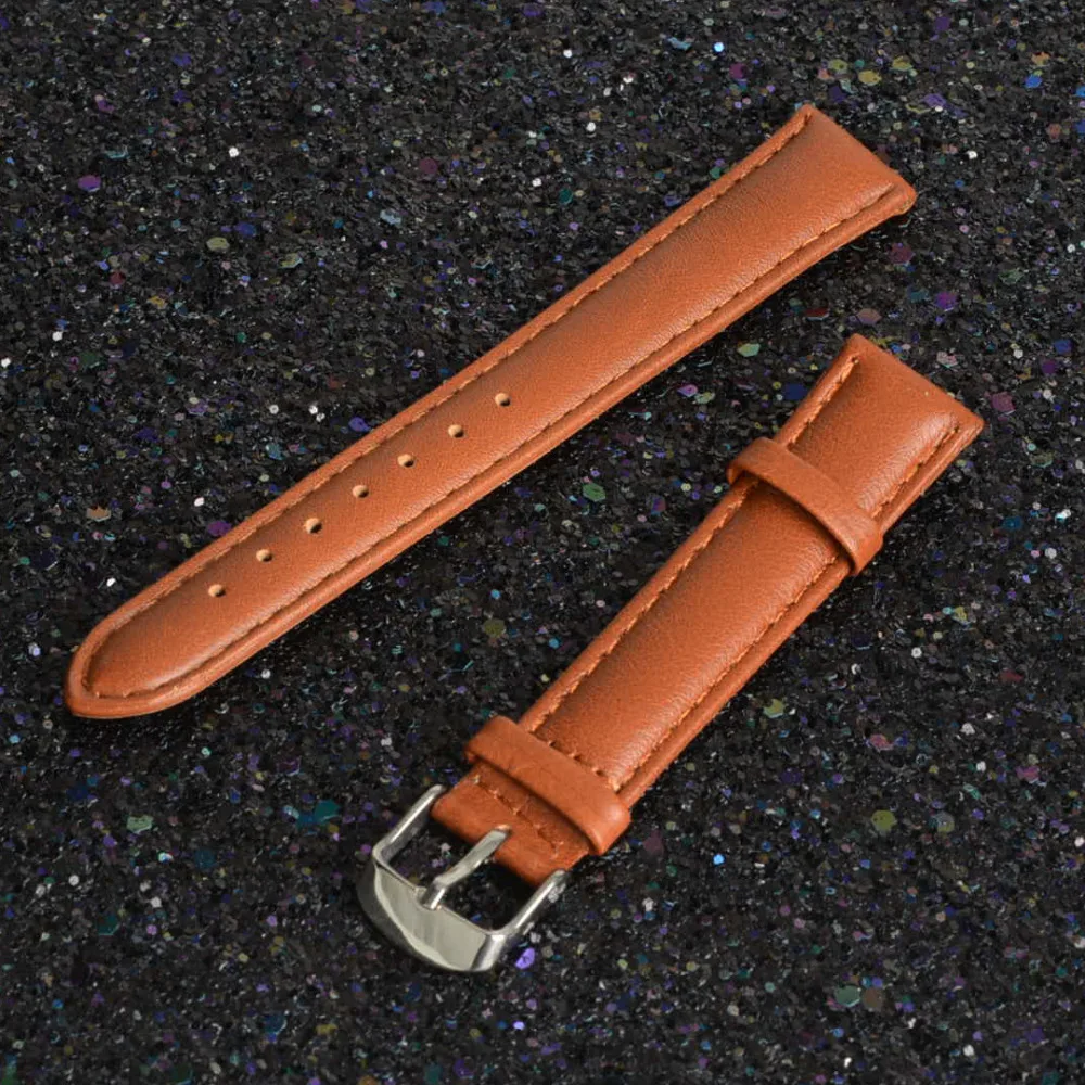 24mm High Quality waterproof anti-sweat Genuine Leather Durable Replacement Watch Band Strap Watchband Brand Brown