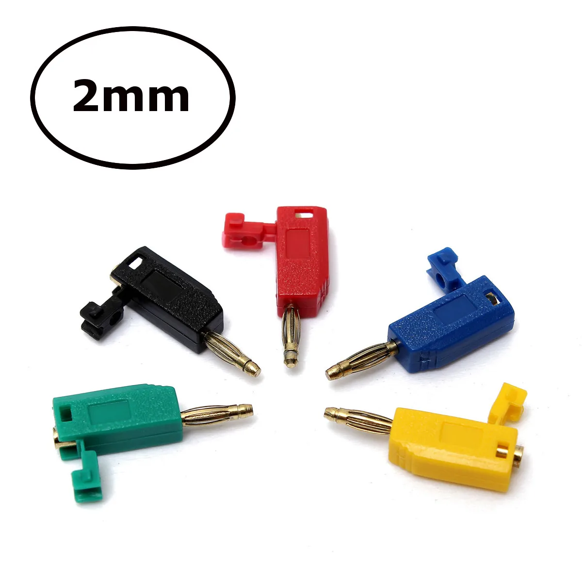 5Pcs 5 Colors 2mm Banana Plug Connector Jack For Speaker Amplifier Test Probes Terminals Cooper Connectors