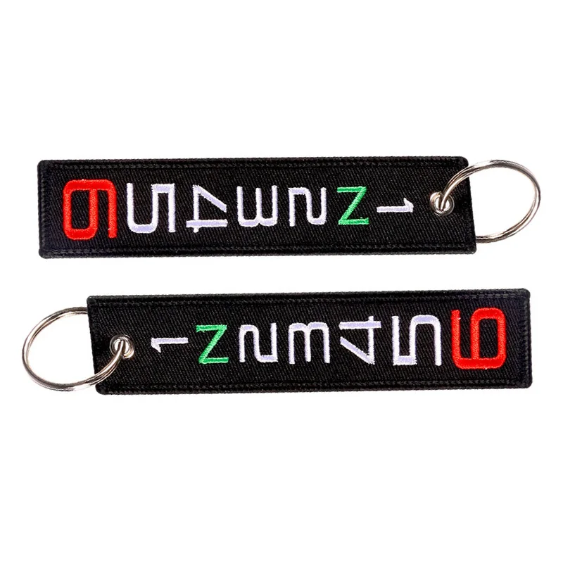 Fashion 6 5 4 3 2 N 1 Launch Key Chain Stalls Tag Cool Embroidery Key Fobs OEM Keychain for Motorcycles and Cars