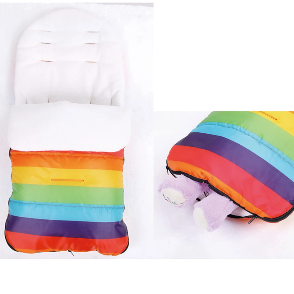 Baby Sleeping Bag Waterproof Baby Stroller Sleeping Bag Winter Autumn Rainbow Baby Carriage Sack Outer Envelopes For Newborns