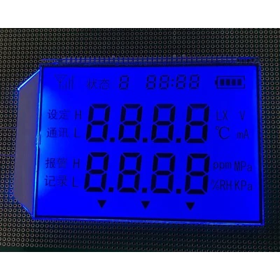 36P TN Positive 4-Digits Segment LCD Panel with Temperature Humidity Symbol Pressure Blue Backlight