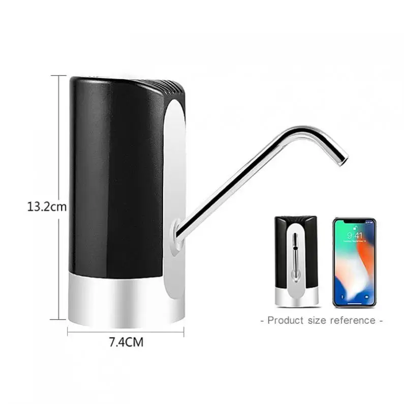 Portable Push-button Wireless Rechargeable Electric Dispenser Water Pump with USB Cable for 4.5L - 18.9L Barrelled Water