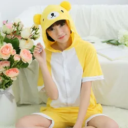 Rilakkuma Summer  for Adults Cartoon Animal Cotton Onesies Pajamas Jumpsuit Hoodies Cosplay Costumes for Adult