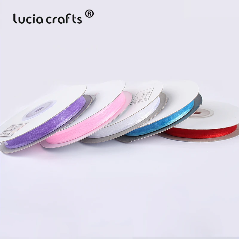 Lucia Crafts 25yards/Roll 10mm Organza Ribbon For Handmade DIY Girl  Hair Bow Accessories Gift Packing Material U0301