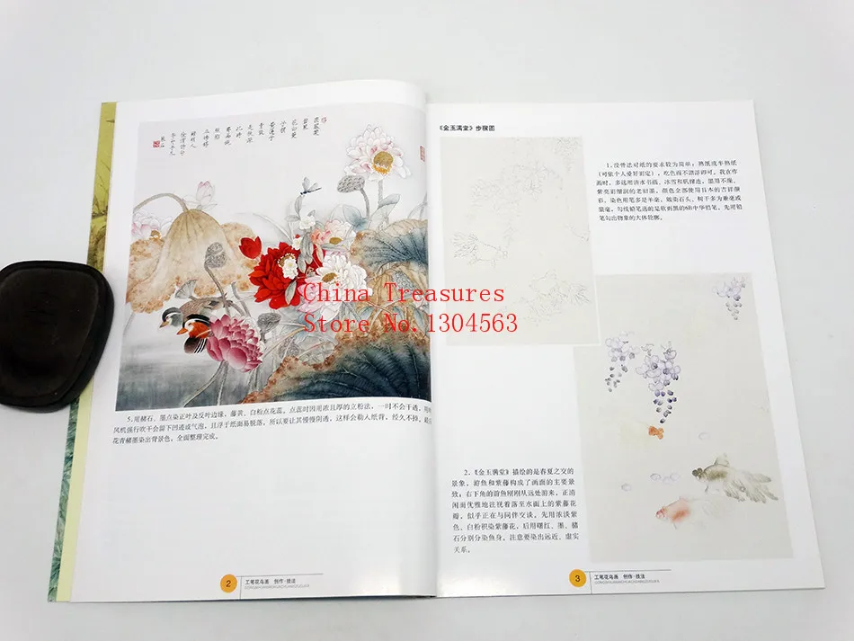 Chinese Painting Book Gong Bi Hua Niao Tu Bird and Flower Painting 60pages