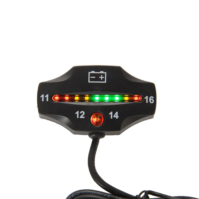 Wskaźnik baterii akumulator wolt LED miernik 12v wskaźnik poziomu baterii do samochodu motocykla ATV traktor silnik do wędy narty E-Bike BI006