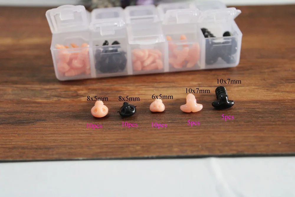 

1box/pcs tiny nose plastic safety toy nose & hard washer for diy plush doll findings