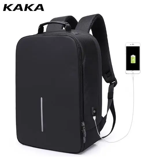 

KAKA Men Backpack USB Charging Travel Backpack Bag Oxford 15.6 Inch Laptop Backpack Multifunction Waterproof Notebook Rucksack