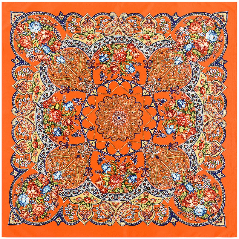 Pobing 100% Zijden Sjaal Vrouwen Vierkante Sjaals Wraps 2017 Bohemen Geometrische Bloemen Bandana Vrouwelijke Foulard Zijde Hijab Dame Bufandas