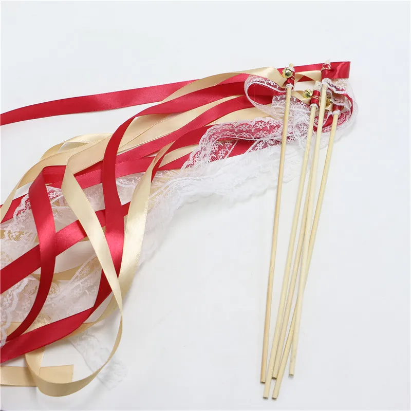 

HOT!!!20pcs/lot Multi Magic Ribbon Wand Fairy fairy Sticks with Bells Streamers Bubbles customized wedding Decoration Supplies