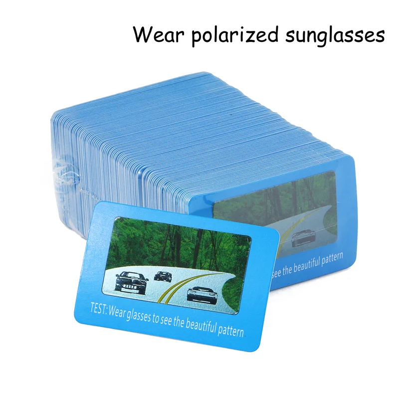 BerWer Wholesale 100 Pieces/Lot TAC Polarized Lens Test Card for Testing Polarizing Sunglasses Men Women