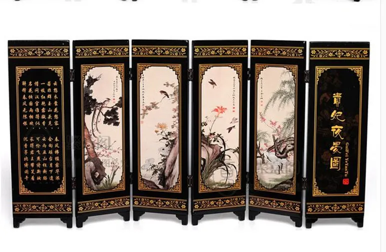 Beautiful imperial concubine banquet lacquer process small screen with Chinese characteristics