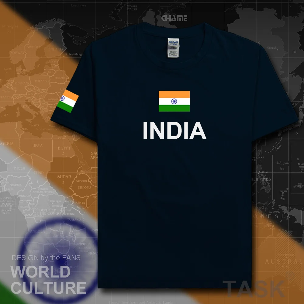 Republic of India t shirt man tee 2017 t-shirt cotton nation team cotton meeting fans streetwear fitness country IND Indian flag