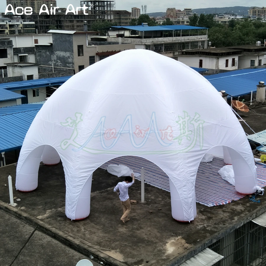 Inflatable Spider Tent White Dome Tent with Removable Door Walls for Outdoor Advertising Promotion