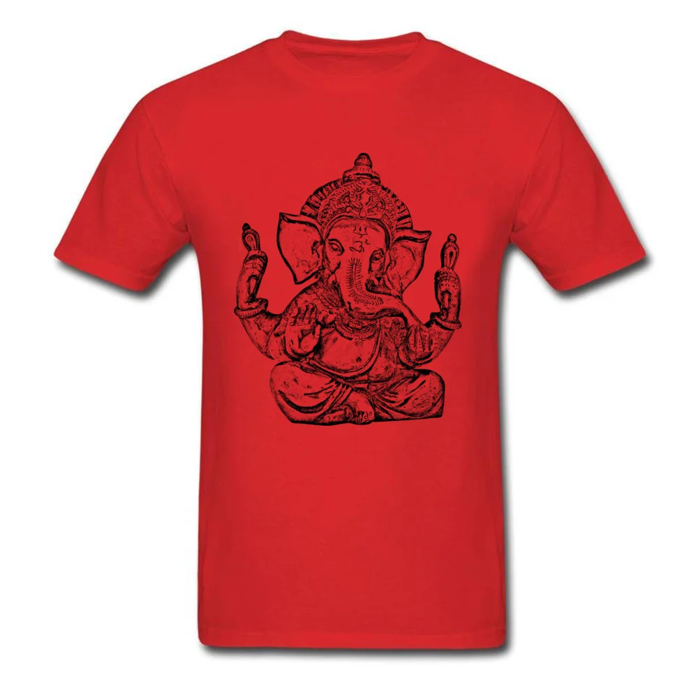 Indian Ganesha Pure Cotton Mens Short Sleeve Tops & Tees Elephant Festival Happy Street T Shirts Adult Father Tshirt Sweatshirt