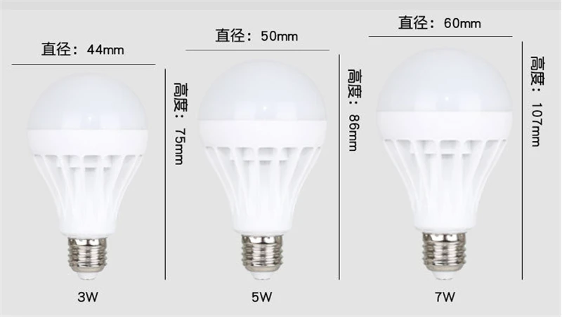 Imagem -05 - Lâmpada Led de Plástico 3w 5w 7w 9w 12w 15w 20w 30w 50w Luz Branca Amarela para Economia de Energia E27 E14