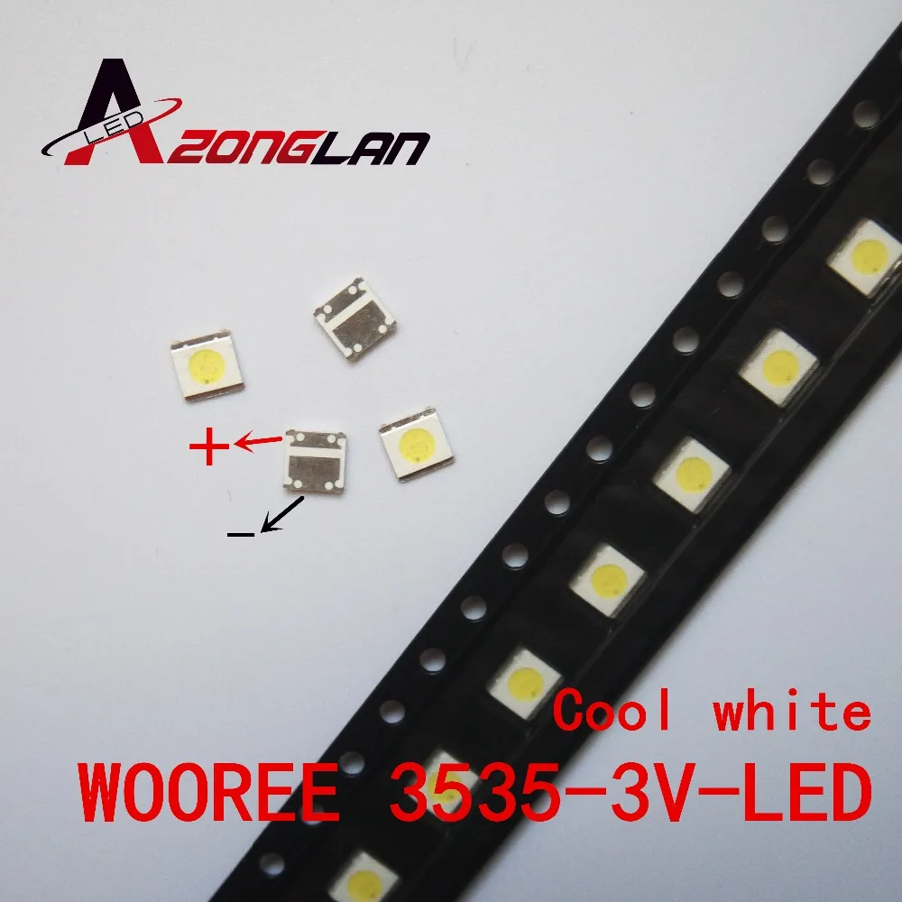 50 For WOOREE LED 3535 Light Beads Cool white 3V 1.85W LED LCD TV Backlight LED Backlight TV Application WM35E1F-YR07-eB