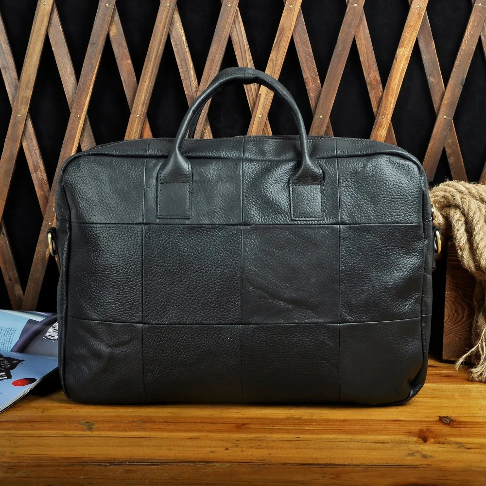 Men Leather Antique Design Business Travel Briefcase Laptop Bag Black Fashion Attache Messenger Bag Tote Portfolio Male k1013b