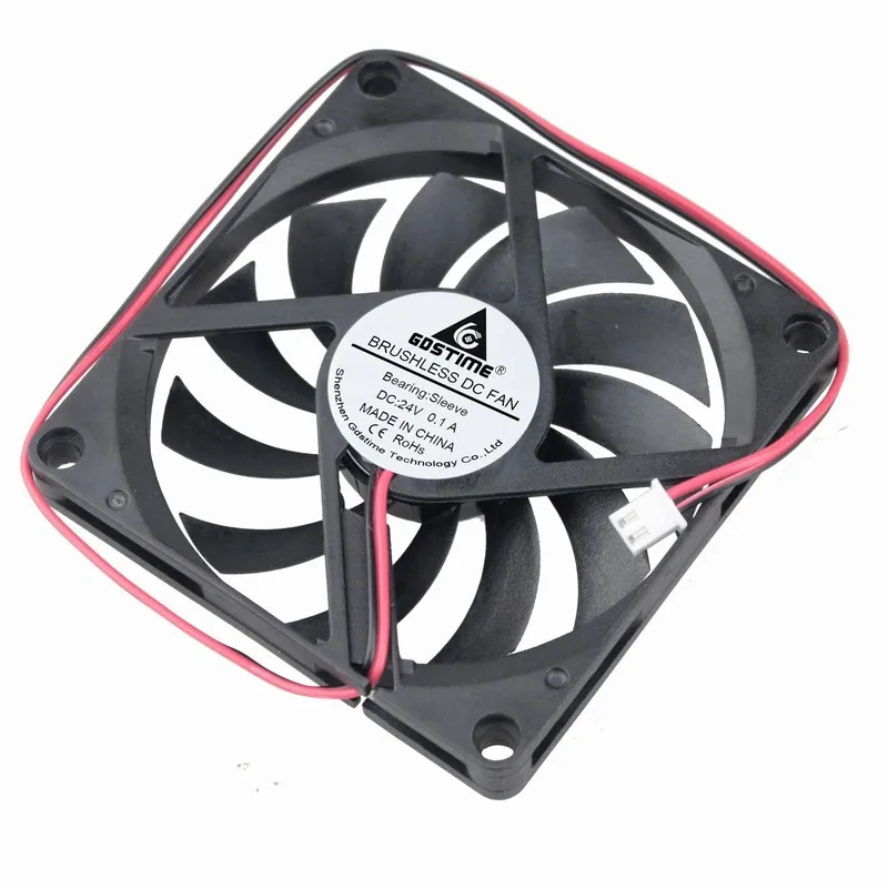 Gdstime 20 Pieces 80mmx80mmx10mm DC 24V Brushless Cooling Fan 80mm x 10mm 2Pin PC Case CPU Cooler 8cm Motor Radiator 8010