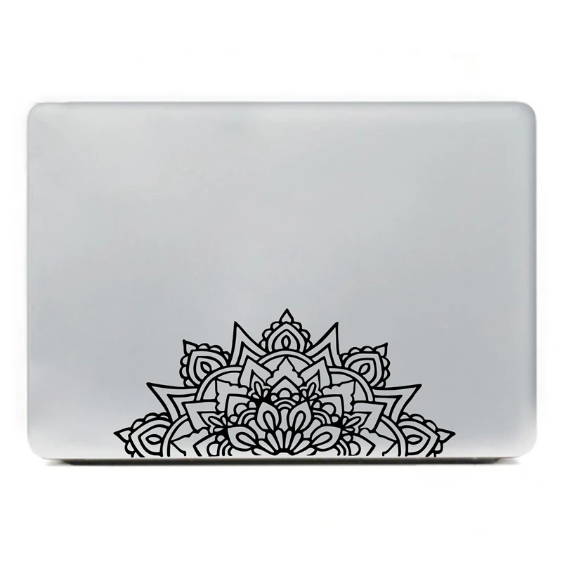 Mandala Naklejka Samochodowa Pół Mandala Święta Geometria Laptop Naklejka Winylowa Boho Hippie Bohemian Spiritual For Apple MacBook Decor — zdjęcie 5