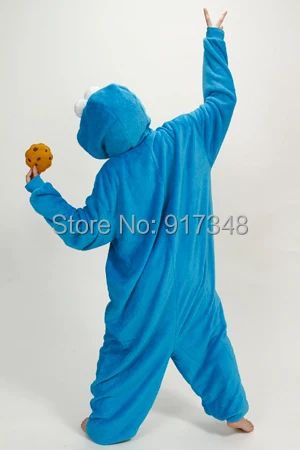 ELMO et COOKIE MONSTER Kigurumi-Onesies pour Adultes, Costume de Cosplay Anime de Dessin Animé pour Hommes et Femmes, Halloween, Carnaval, ixde Noël