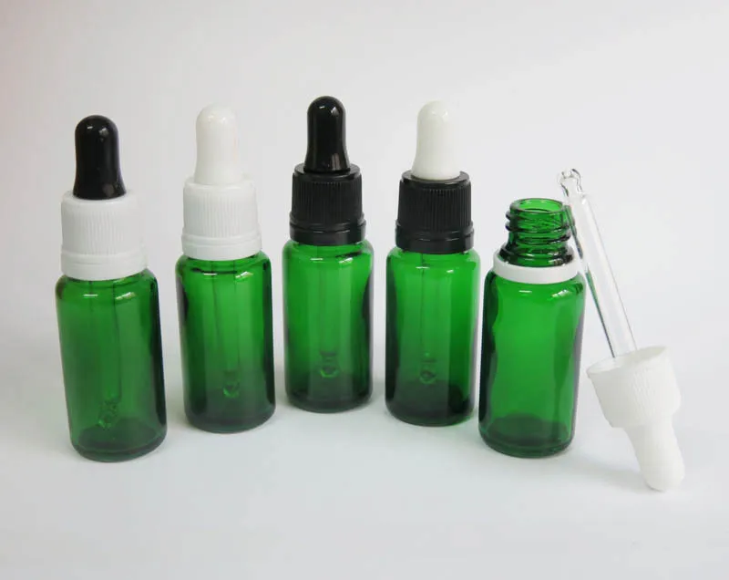 

wholesale 100 Pcs empty 15 ml Green Glass Jars , Reagent Dropper bottles, 15ml glass Aromatherapy Liquid Pipette Bottles