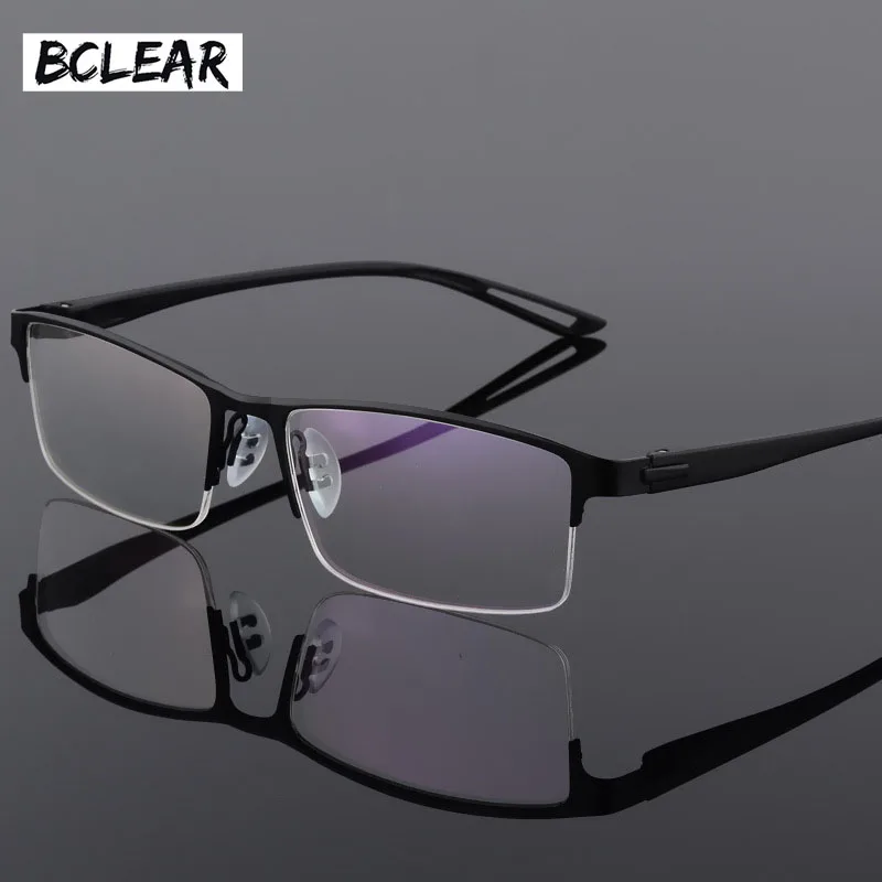 TR90 Titanium Alloy Glasses Frame Men Semi Rimless Square Eye Glass Prescription Eyeglasses Myopia Optical Frames Korean Eyewear