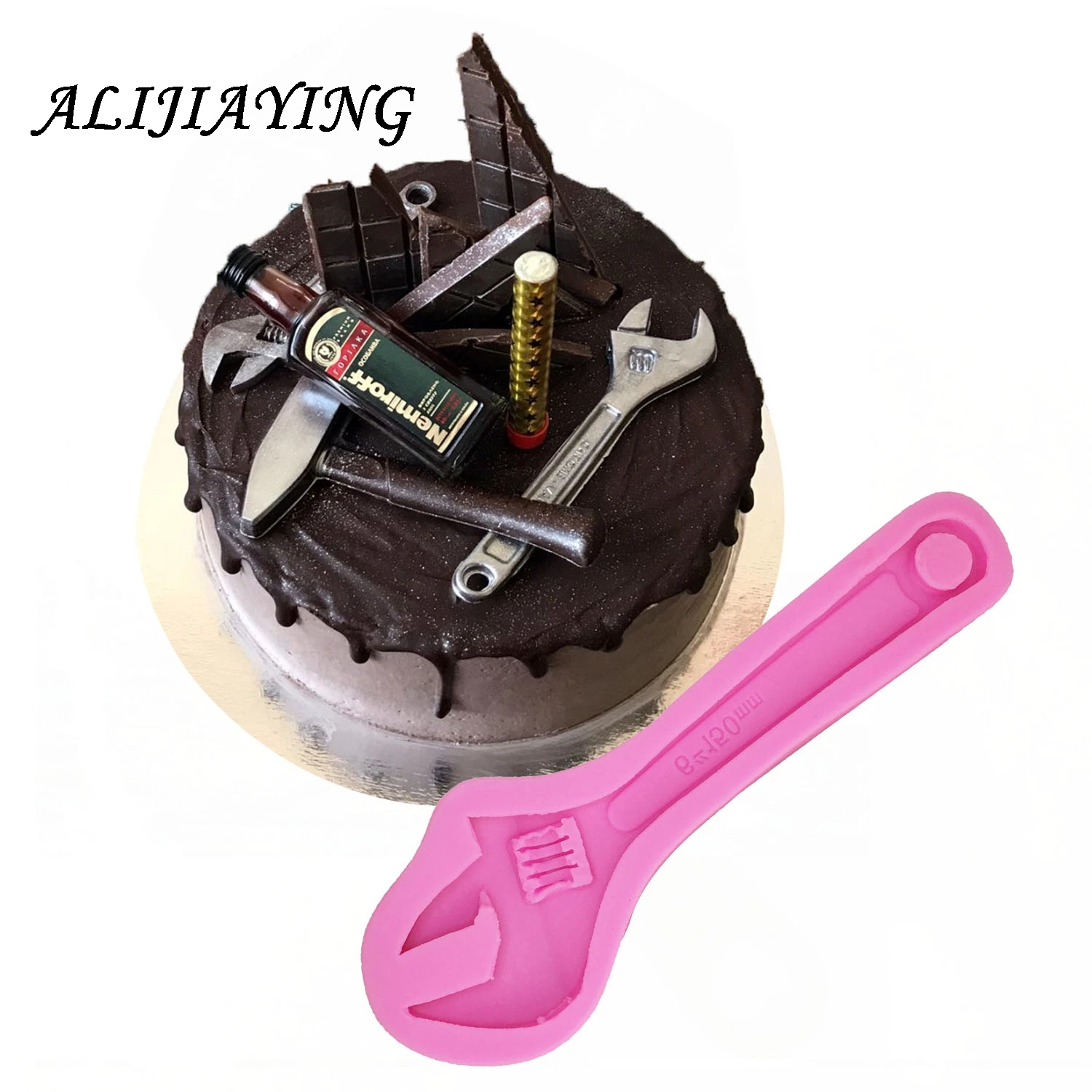 

DIY Repair tools Silicone Mold Wrench Gadget Fondant Cake Mold chocolate Silicone Mould Cake decorating tools D0514