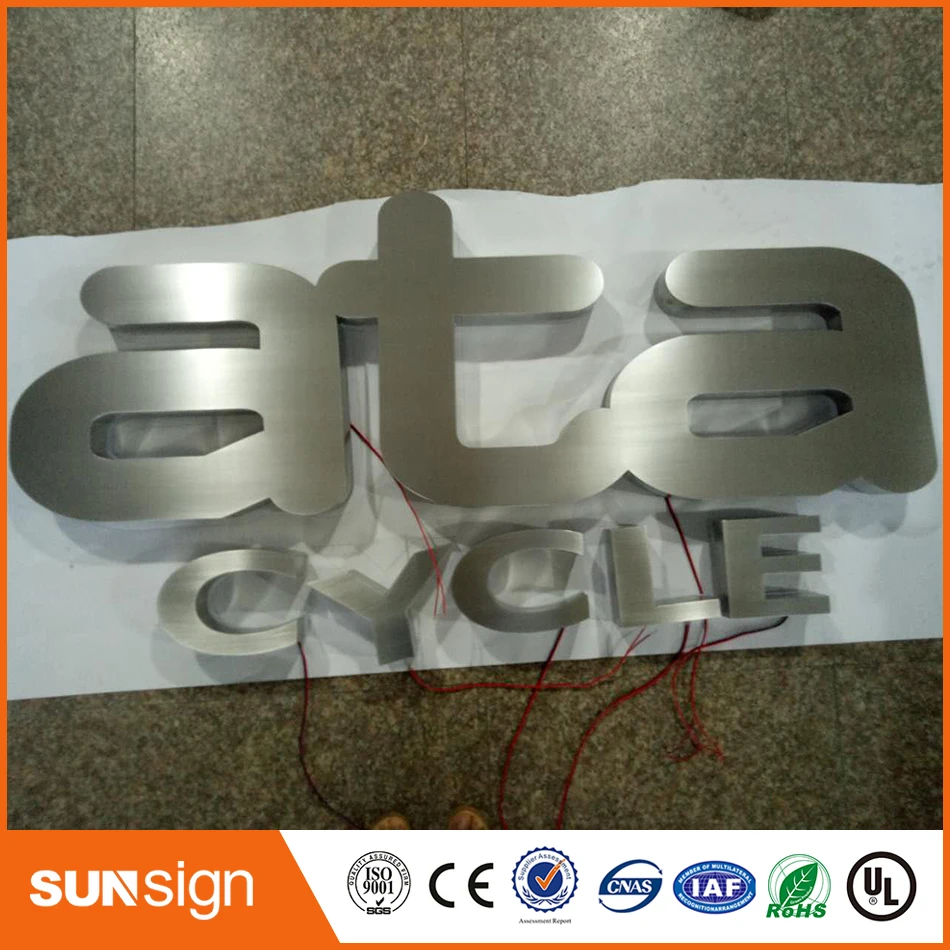 Geborsteld Roestvrij Staal Backlit Letters