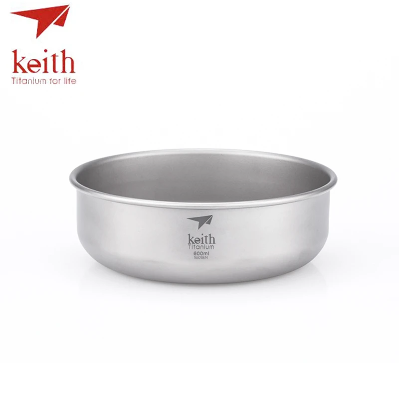 Keith Camping Pure Titanium Bowls 300ml-900ml Bowls Cookware Tableware Cutlery Ti5333-Ti5338