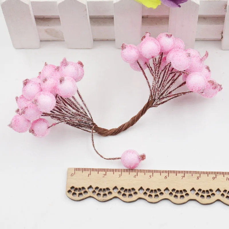 باقة صغيرة من فروزن بيري ، 40 زهرة صناعية ، 12 مللي متر ، لتزيين الكريسماس ، إكليل من الزهور الاصطناعية ، إكسسوارات افعلها بنفسك